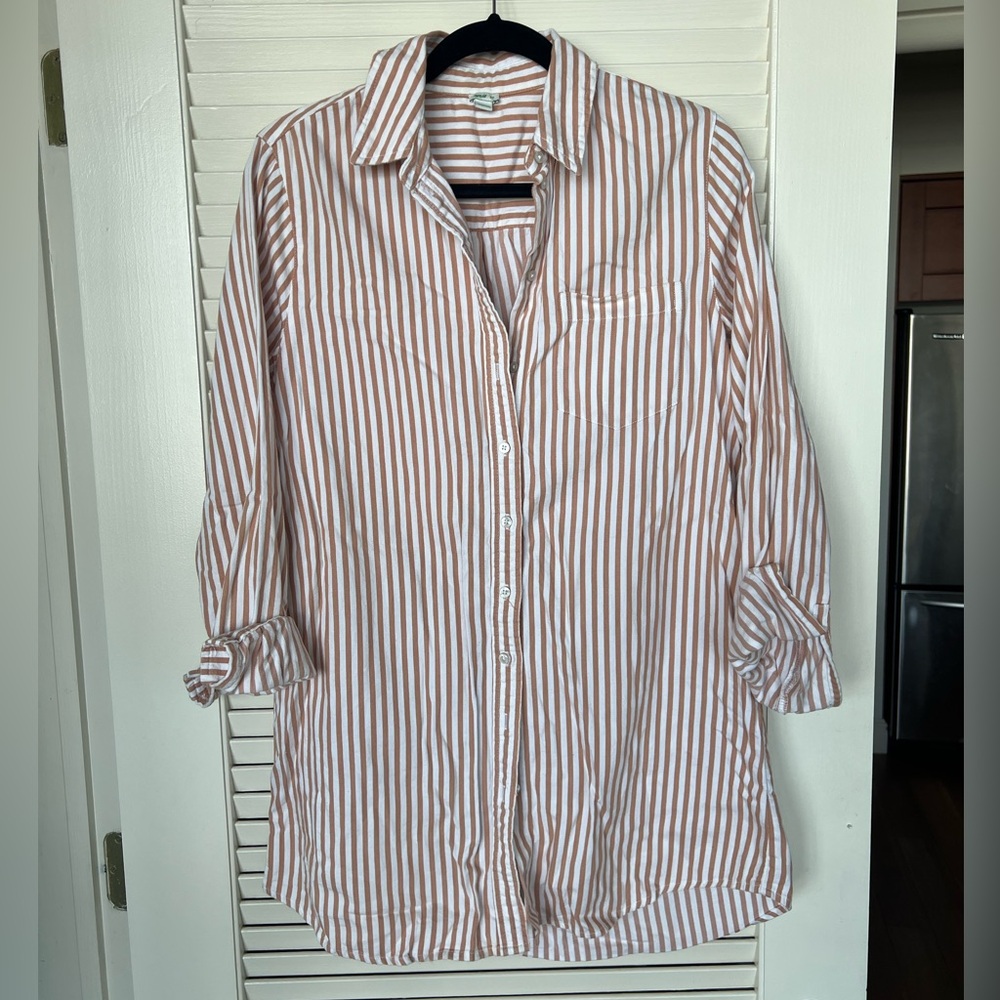 Aerie Red and White Swim Coverup/Long Shirt